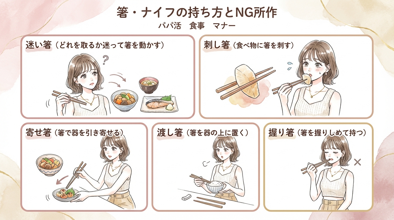 箸・ナイフの持ち方とNG所作