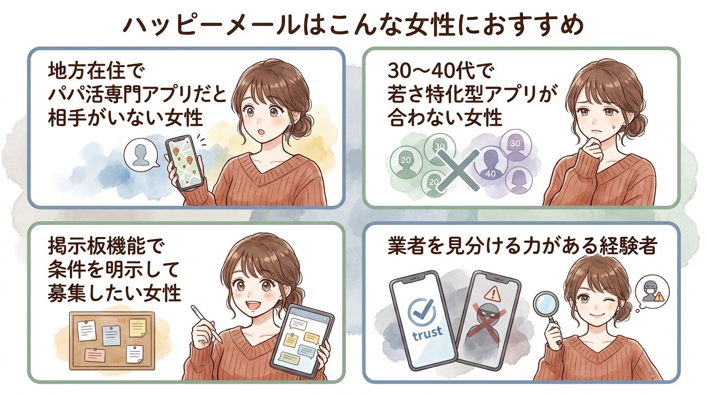 ハッピーメールはこんな女性におすすめ