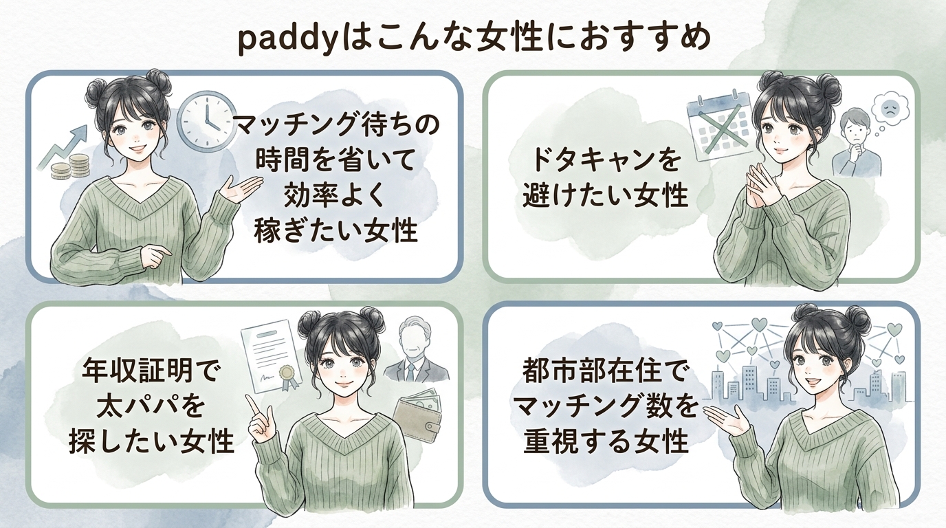 paddyはこんな女性におすすめ