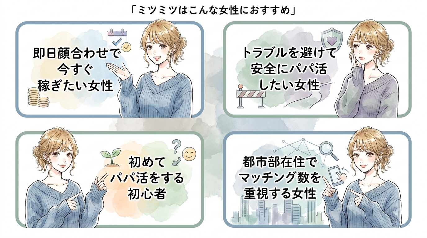 ミツミツはこんな女性におすすめ