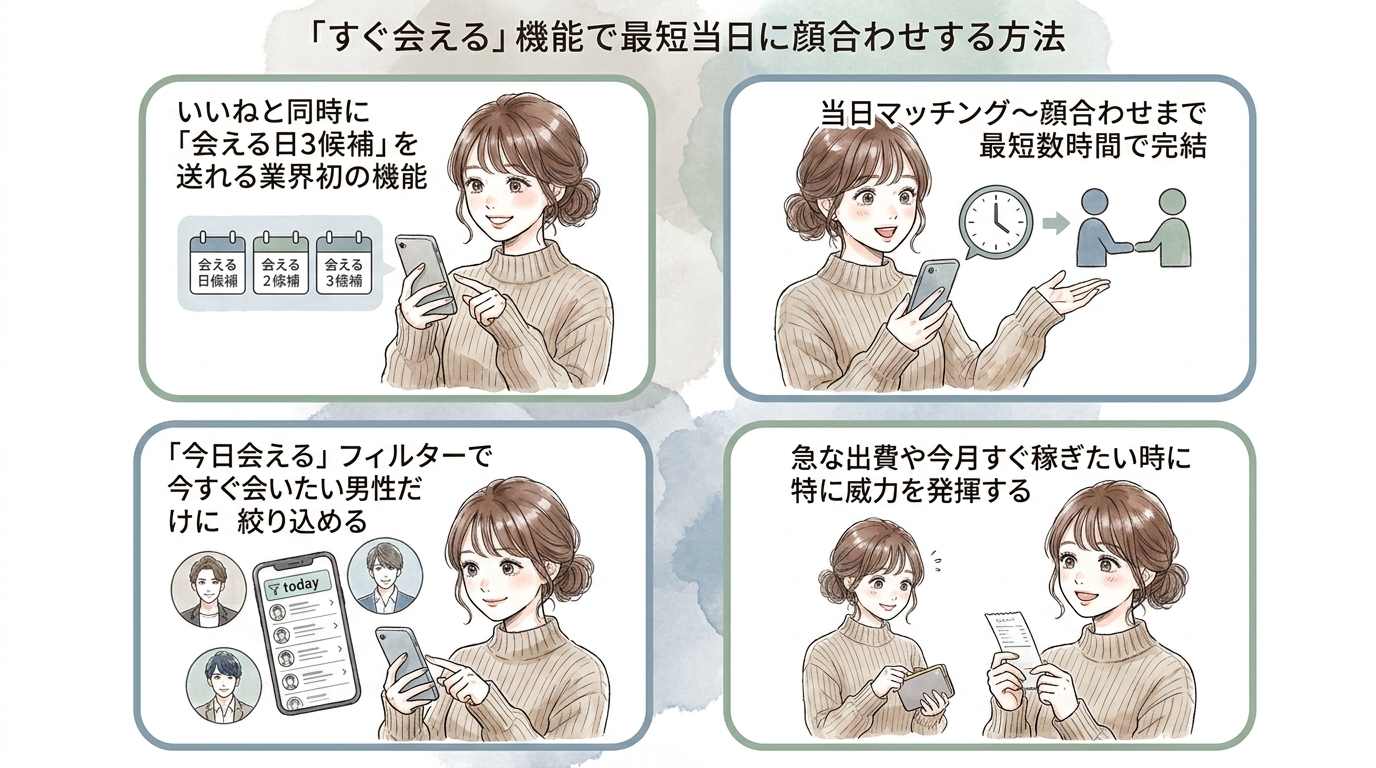 「すぐ会える」機能で最短当日に顔合わせする方法