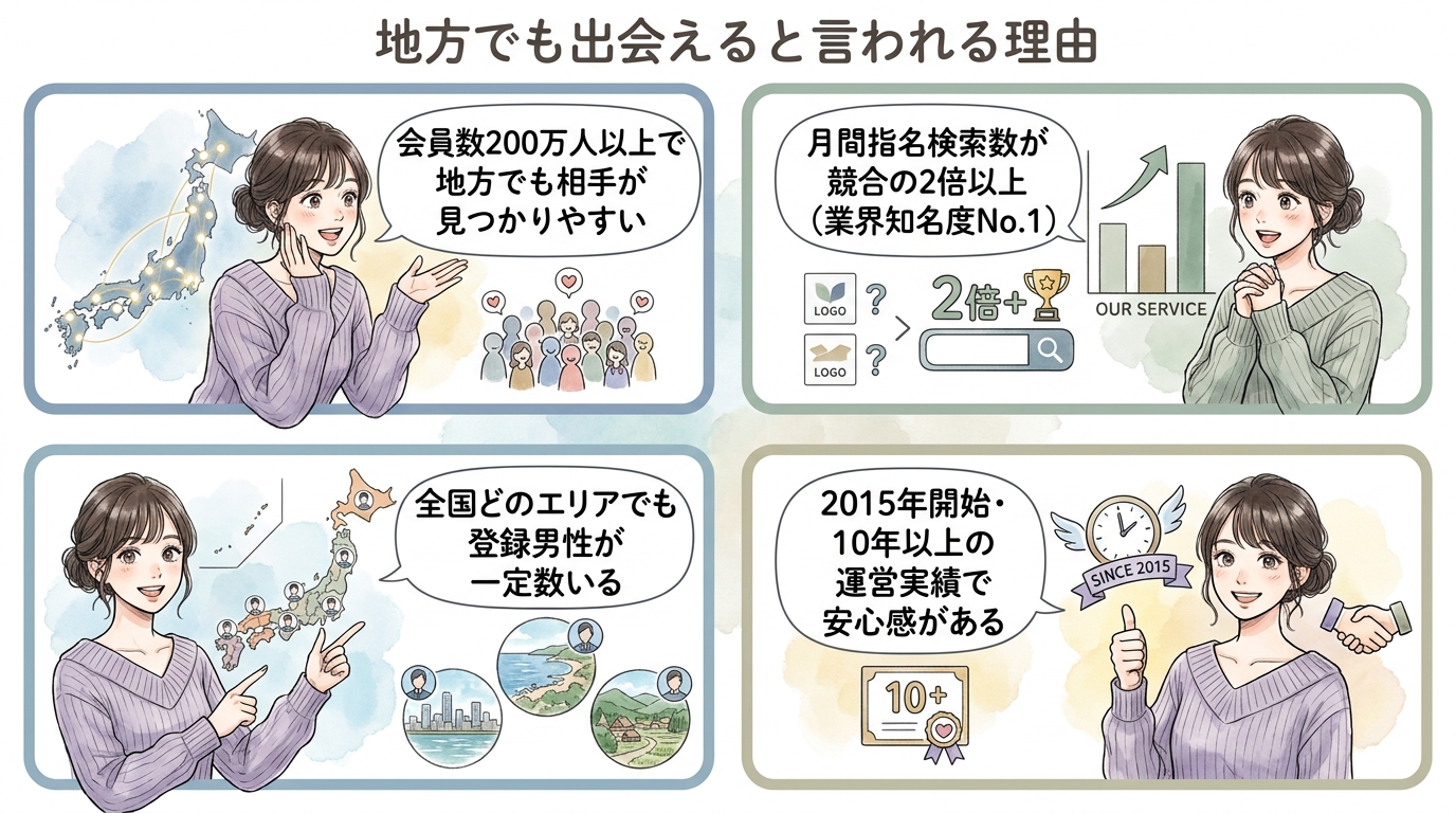 地方でも出会えると言われる理由