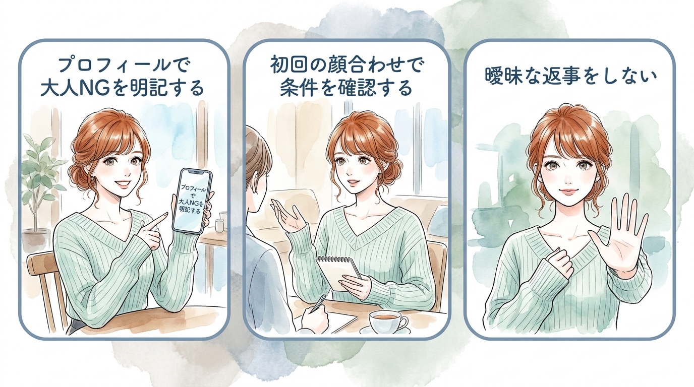 大人なしで稼ぐための条件と断り方のテクニック