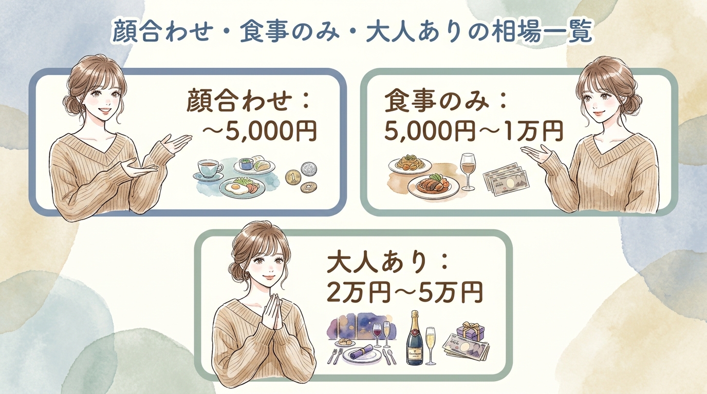 顔合わせ・食事のみ・大人ありの相場一覧