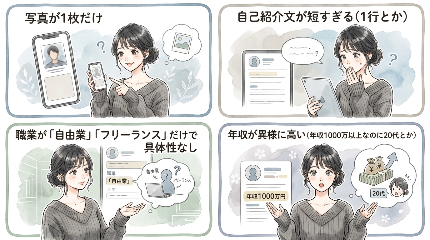 プロフィールとメッセージで見抜く怪しいユーザーの特徴