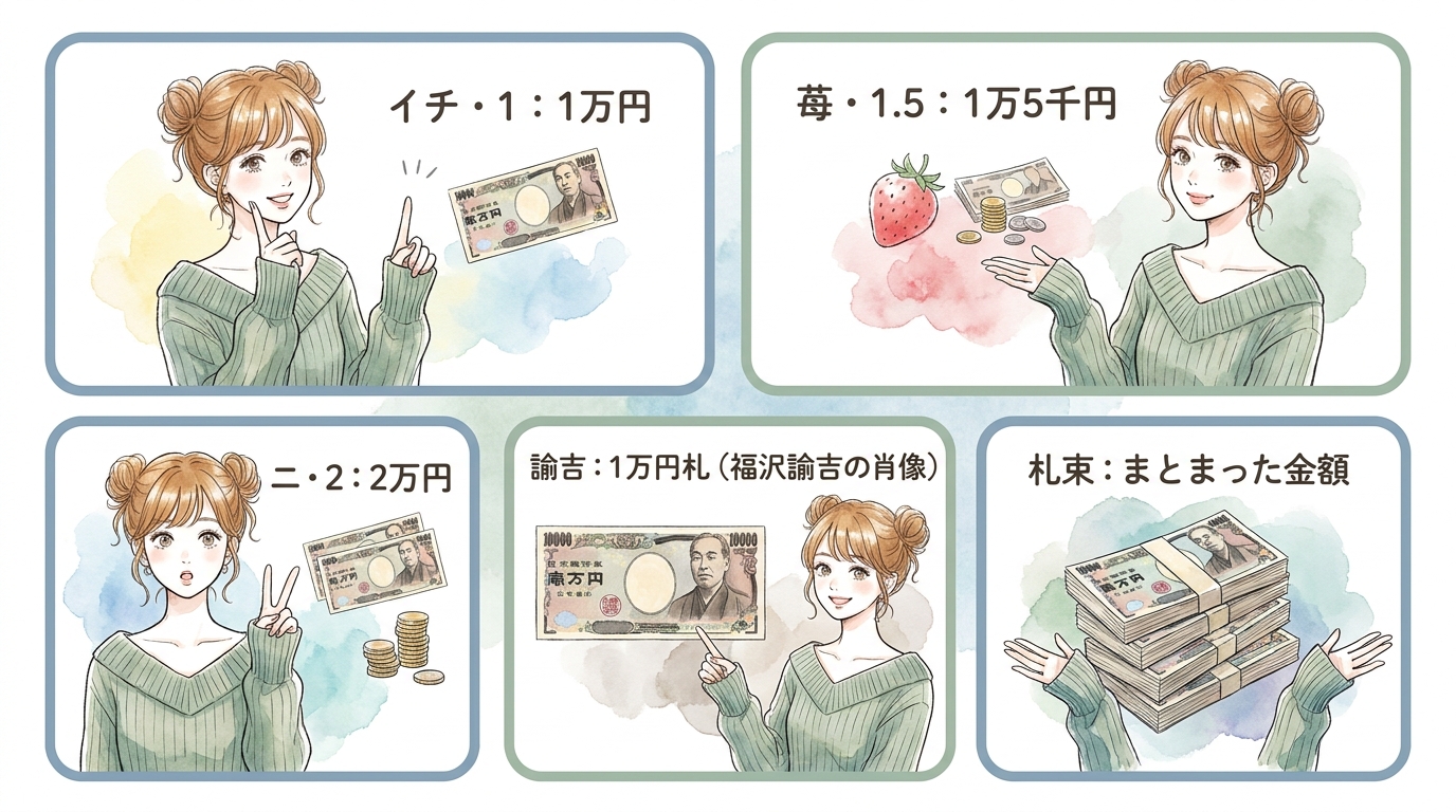 金額を表す隠語(イチ・苺・諭吉など)