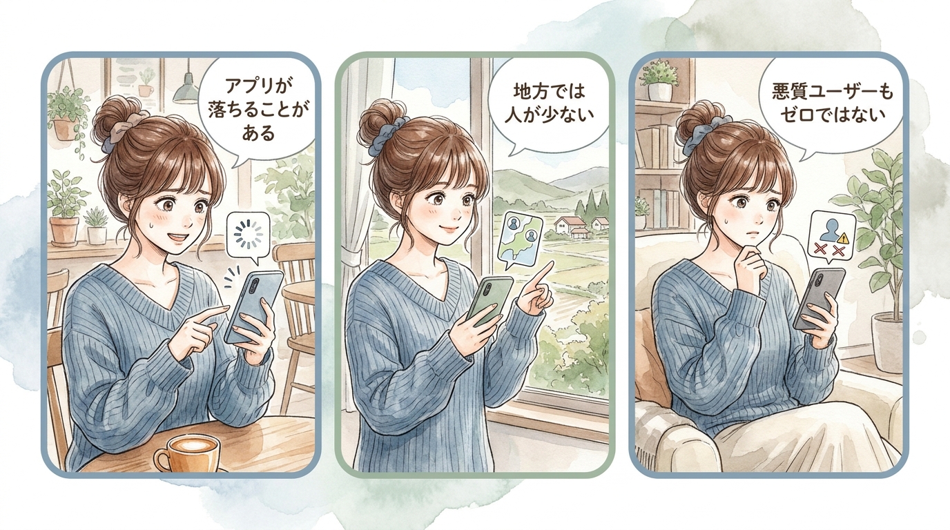 ドタキャンや悪質ユーザーのリスク