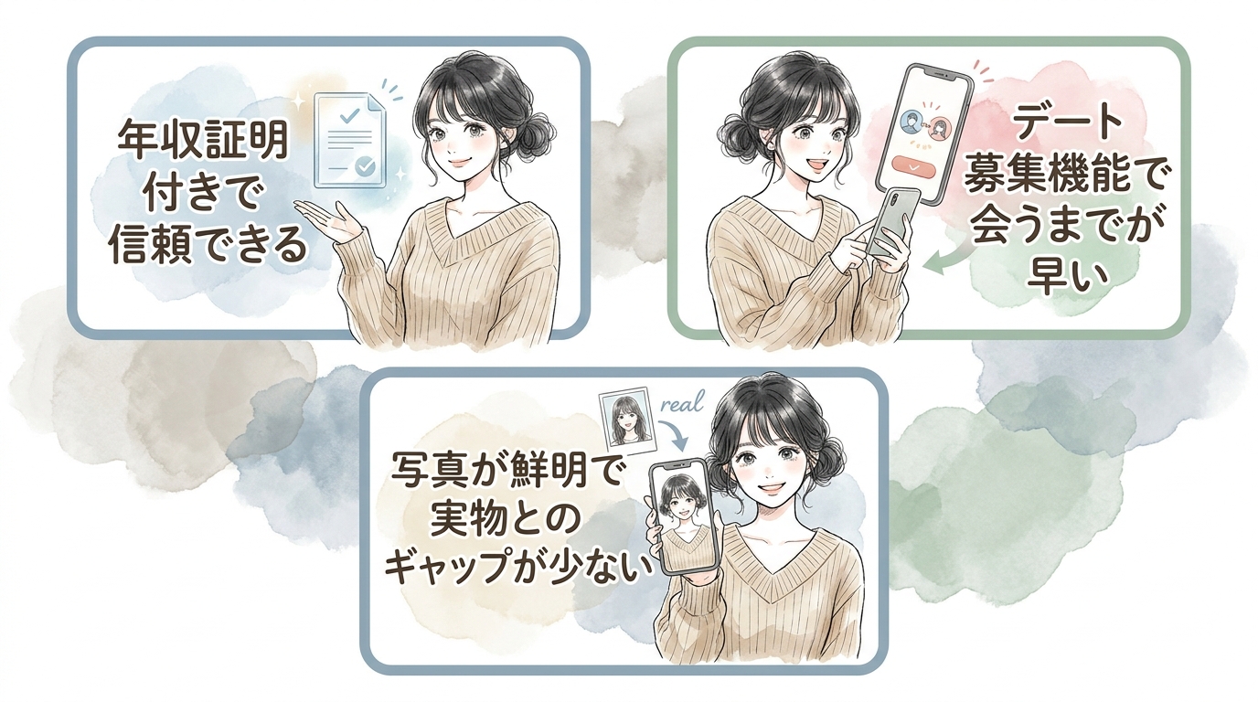 プロフィール写真が鮮明で分かりやすい