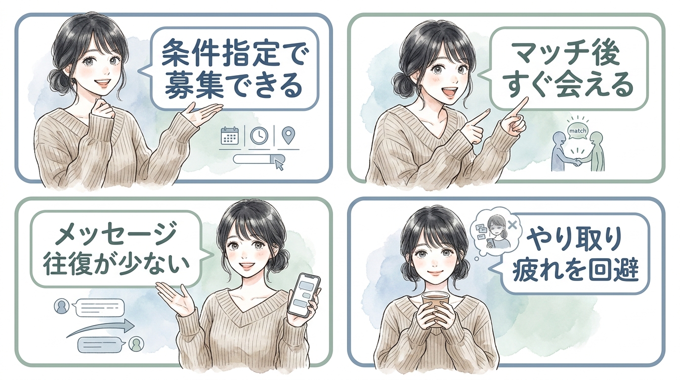 デート募集機能で話が早い