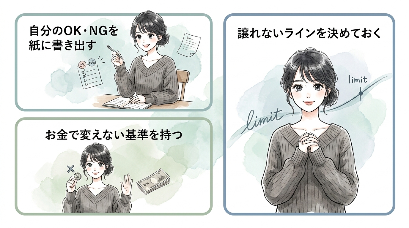自分の許容範囲を事前に明確にする方法