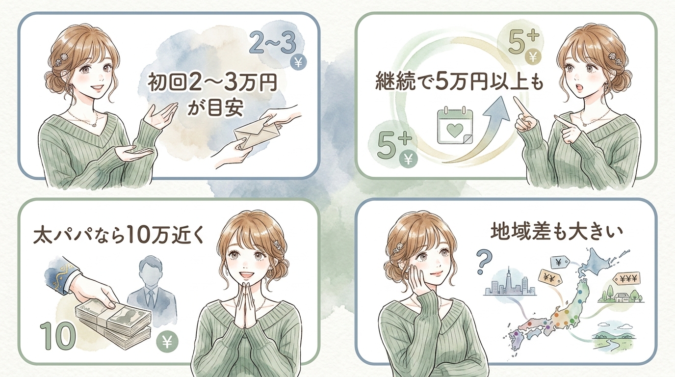 大人あり(肉体関係)の場合のお手当相場