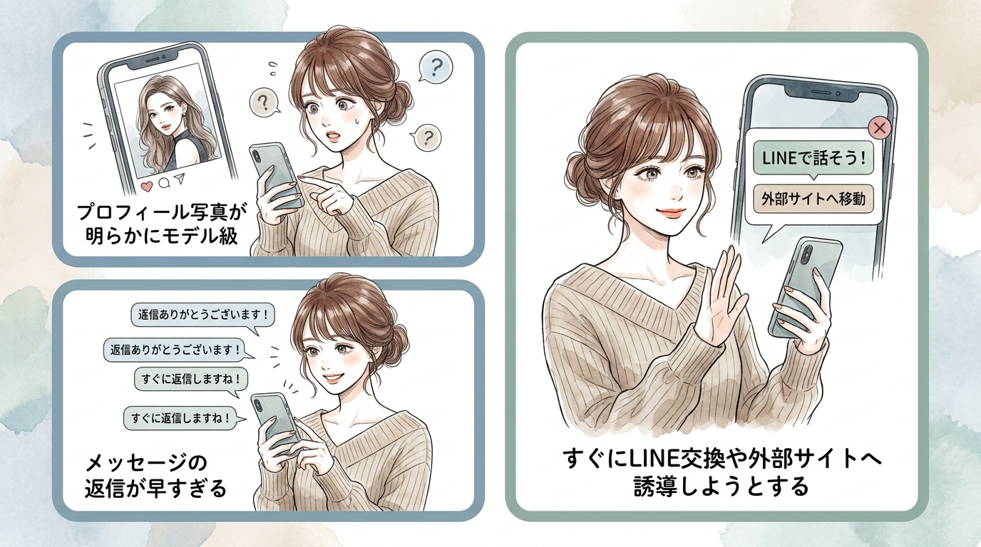 サクラや業者を見分ける3つのポイント