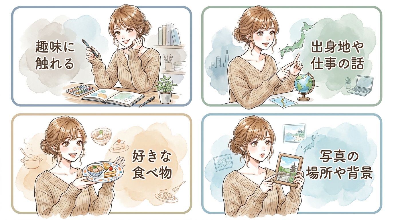 相手のプロフィールに書いてあることに一言触れる