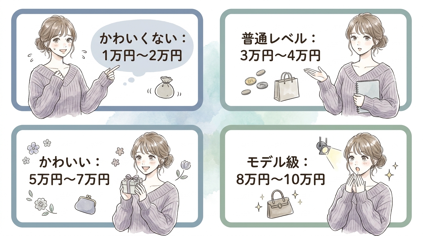 ルックス別・年代別の大人ありお手当相場