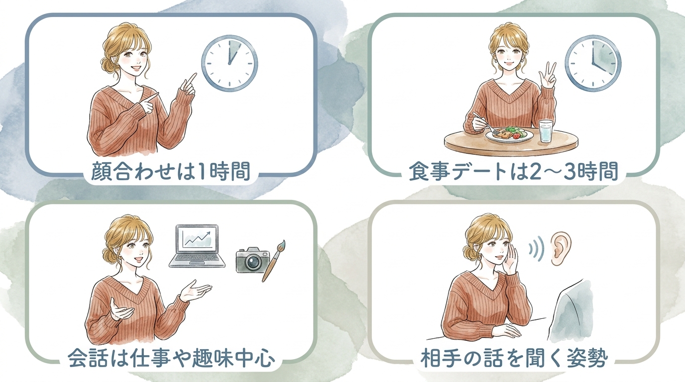 顔合わせから食事デートまでの流れ