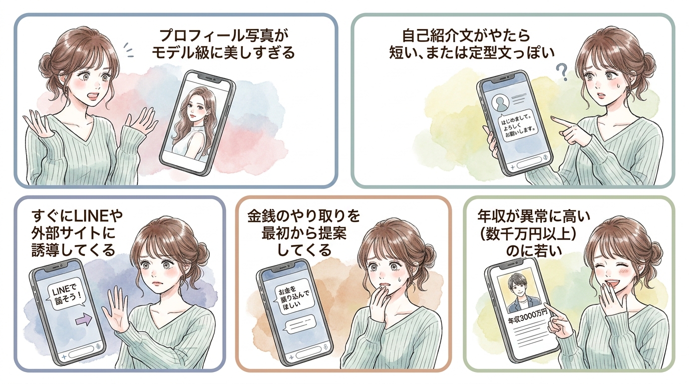 業者や要注意人物を見分けるプロフィールの特徴