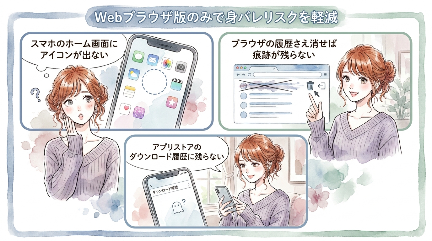 Webブラウザ版のみで身バレリスクを軽減