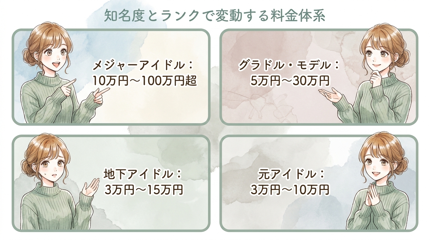 知名度とランクで変動する料金体系