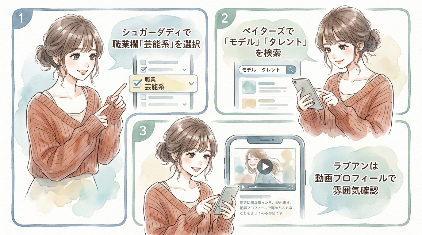 パパ活アプリで「芸能系」を検索する方法