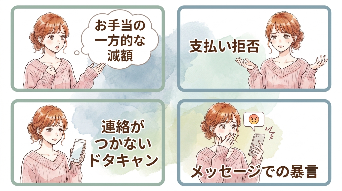 金銭トラブル・ドタキャン・暴言