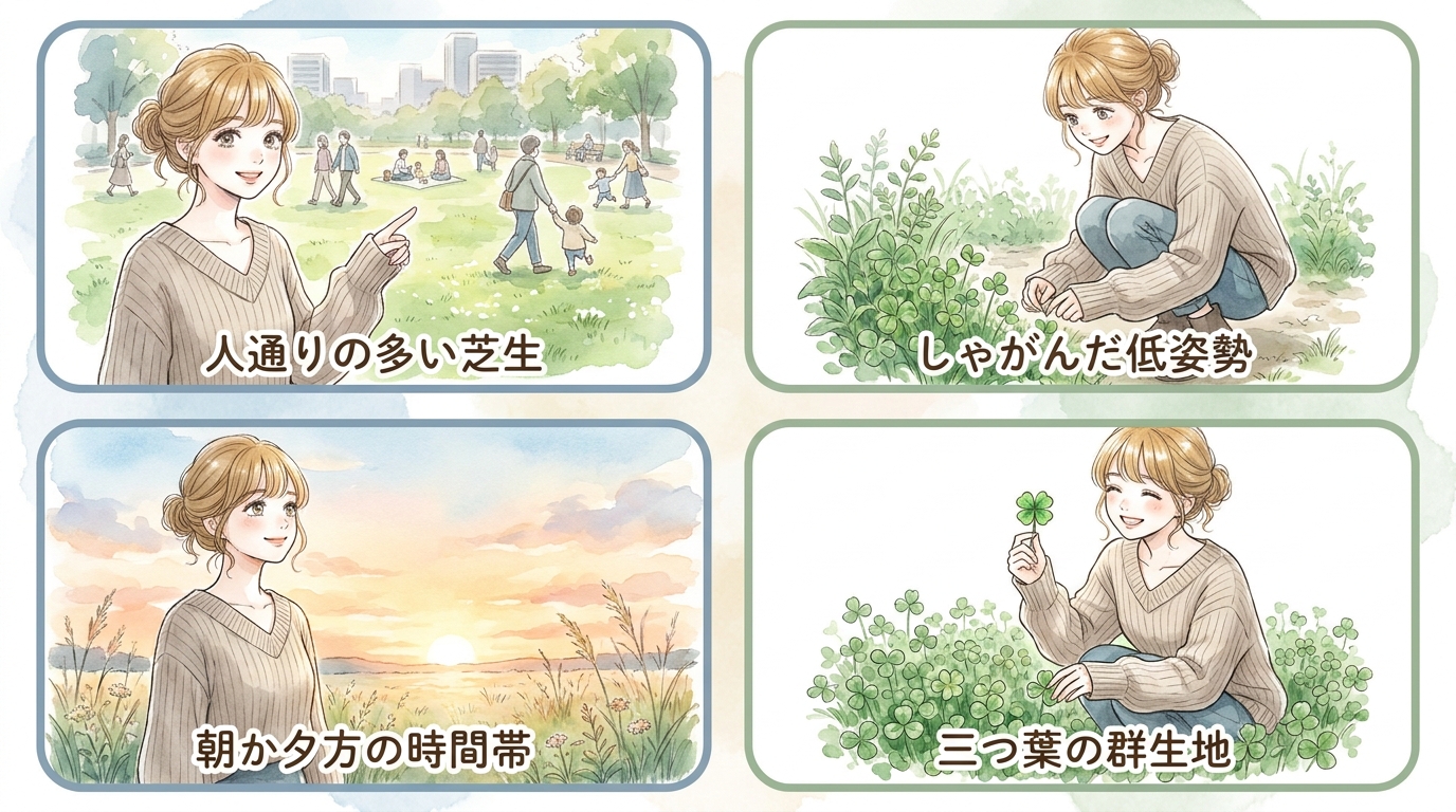 四つ葉のクローバーの見つけ方と採取のコツ