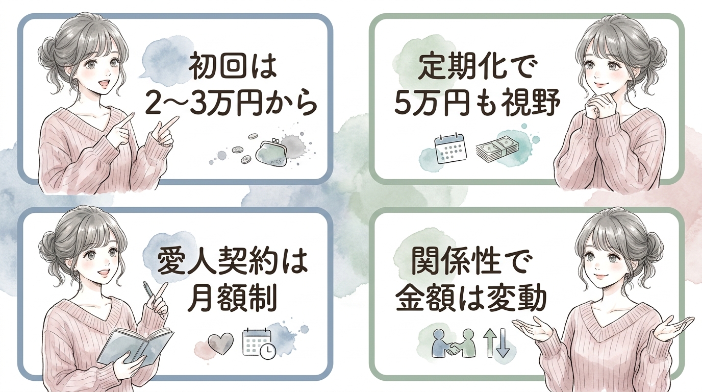大人ありの相場は2〜5万円が現実的