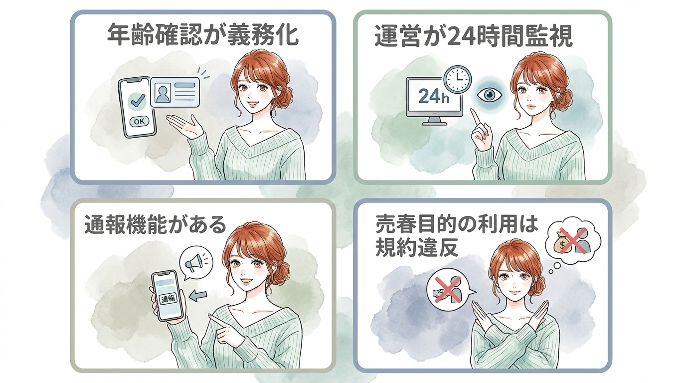 年齢確認と運営監視がある環境の安全性