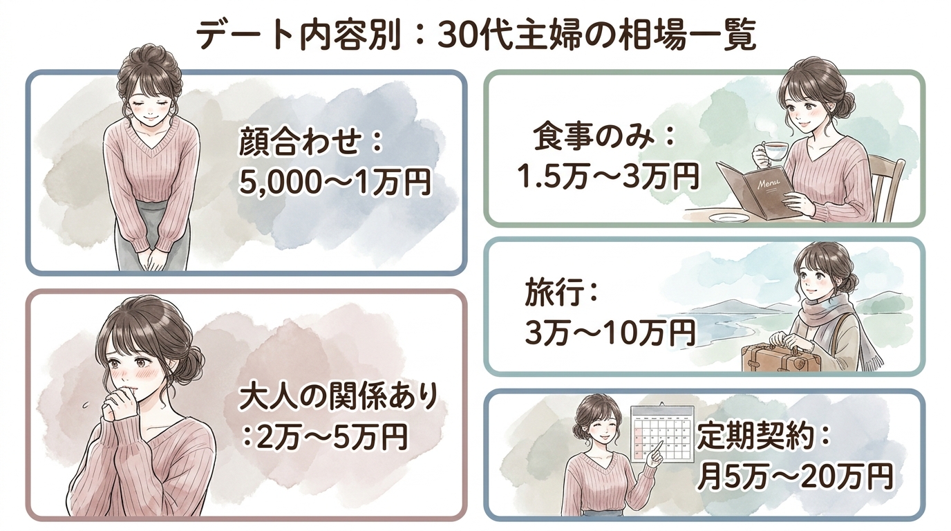デート内容別:30代主婦の相場一覧