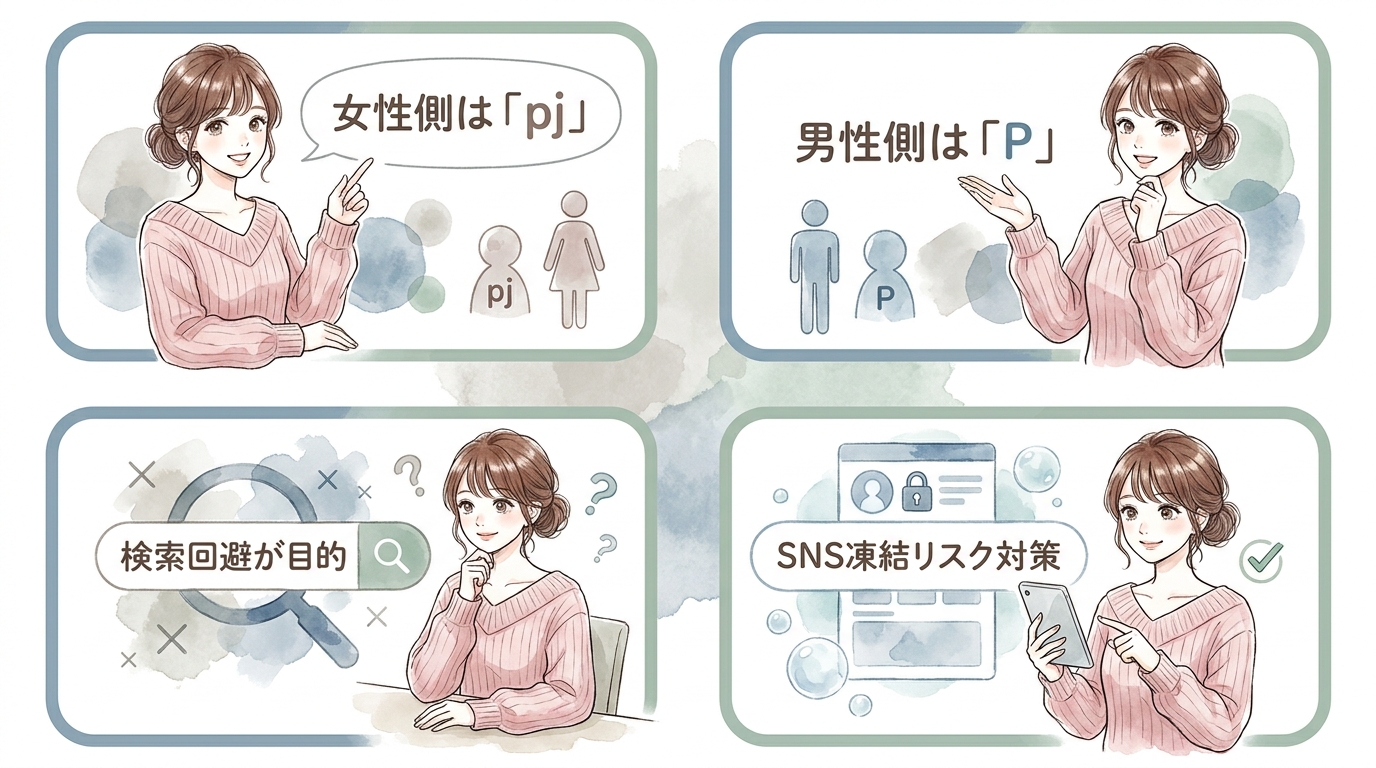 pjは「パパ活女子（Papakatsu Joshi）」の頭文字