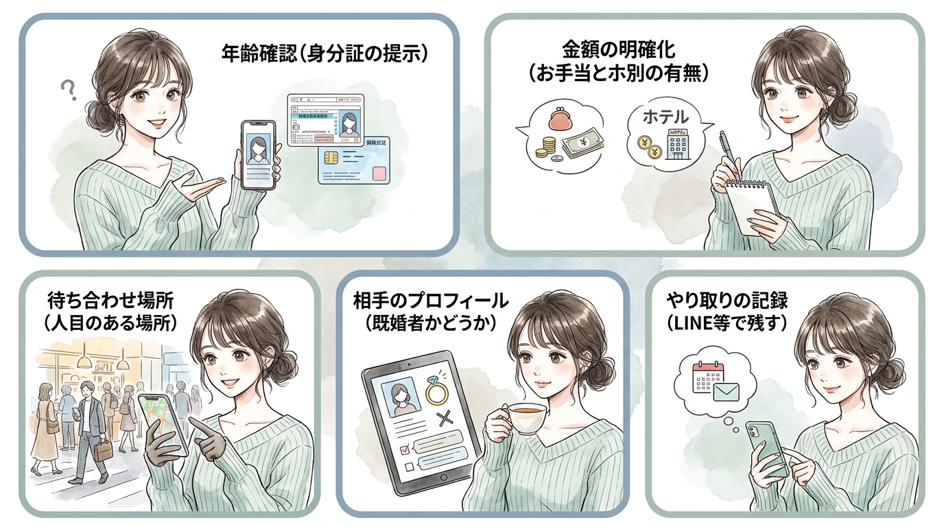 安全に大人ありのパパ活をするための確認事項